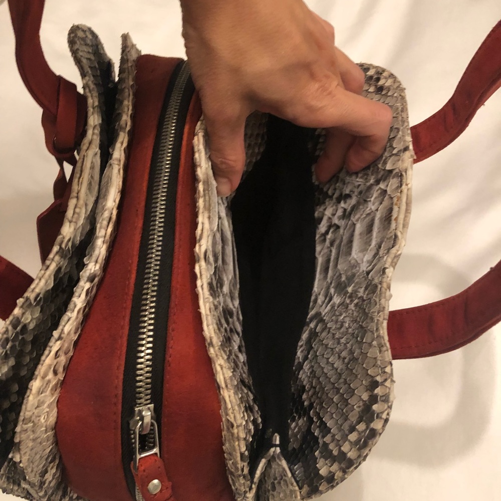 Purse ,Authentic Python and suede, handbag, - Picture 4 of 8